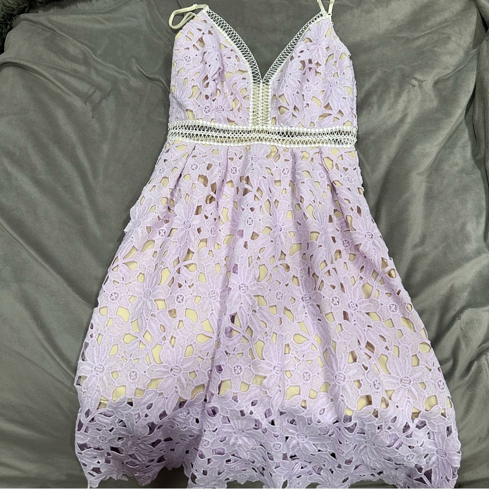 Lilac midi lacy dress Size S AQUA